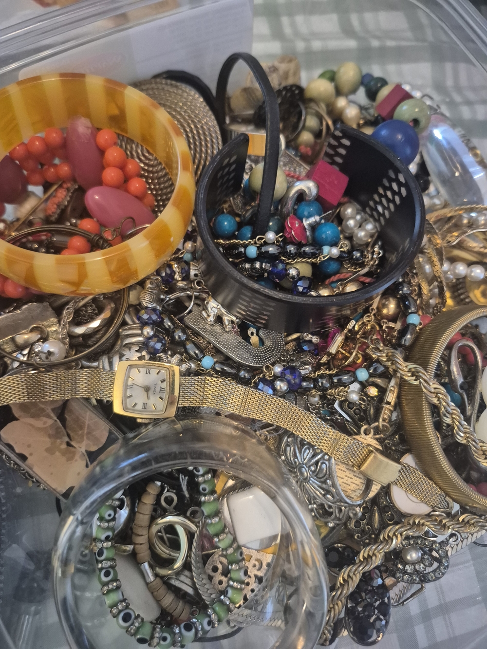 Mixed Costume Jewelry Lot Multicolor For Crafting Purpose And Many Wearable.